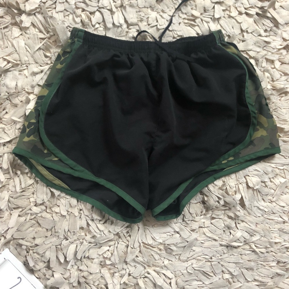 Camo and black excersize shorts!